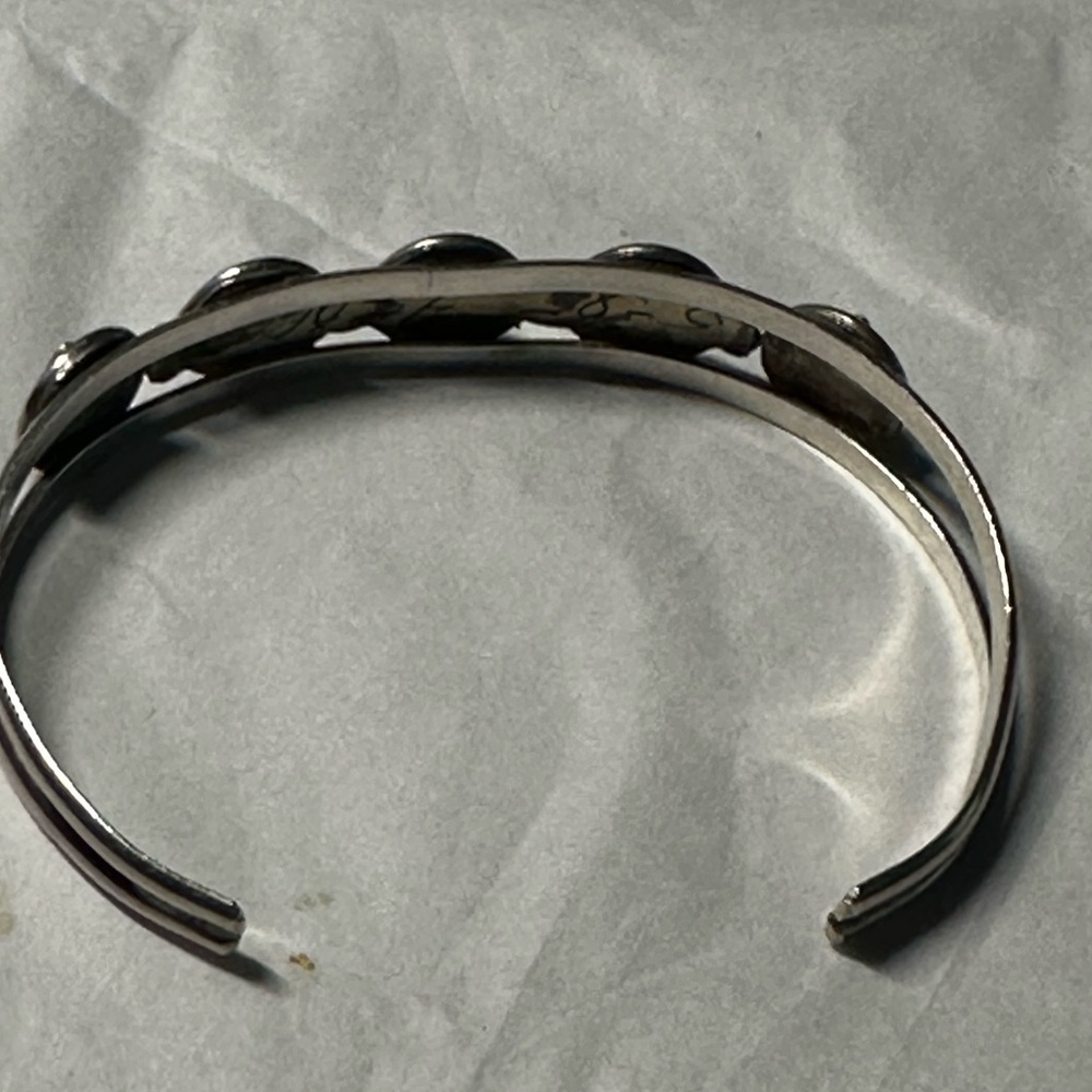 Vintage Native American Silver Turquoise cuff bracelet - Picture 6 of 12